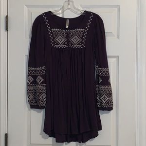 Boutique Purple Tunic with Embroidery